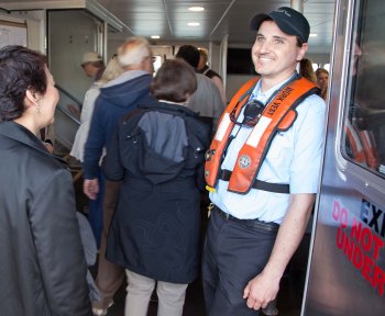 Christening ceremony for the new Sally Fox Water Taxi. 3/28/2015