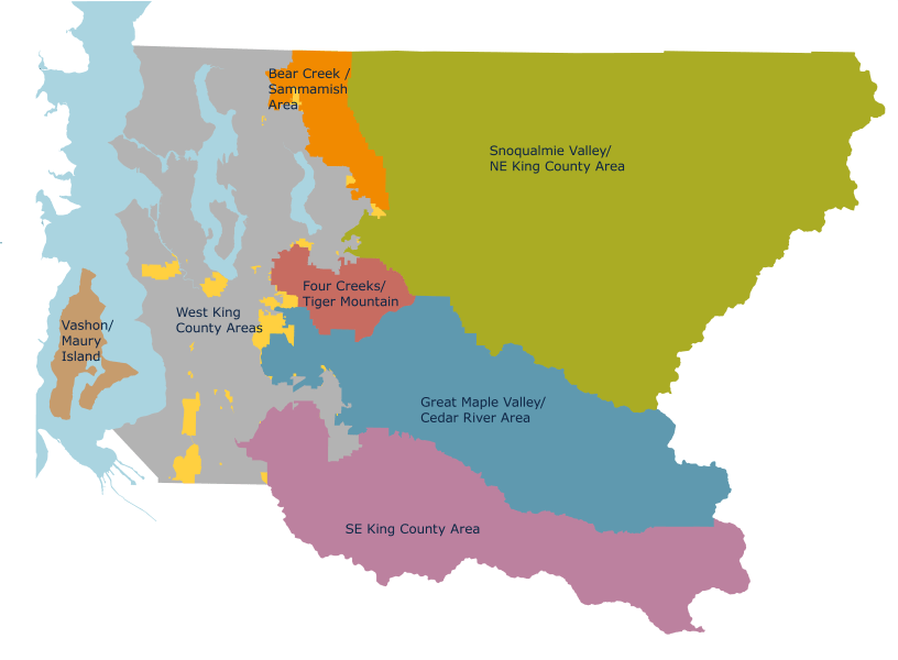 map of unincorporated King County