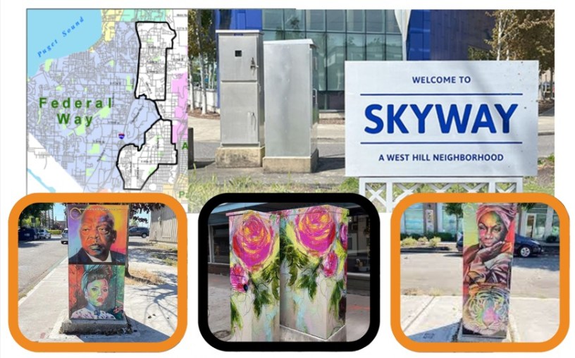 Sample utility boxes with art.