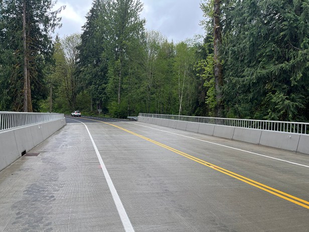 A segment of a newly reconstructed bridge