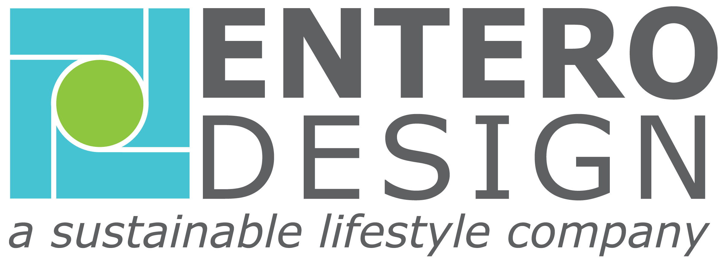 Entero Design Logo, with text, "a sustainable lifestyle company."