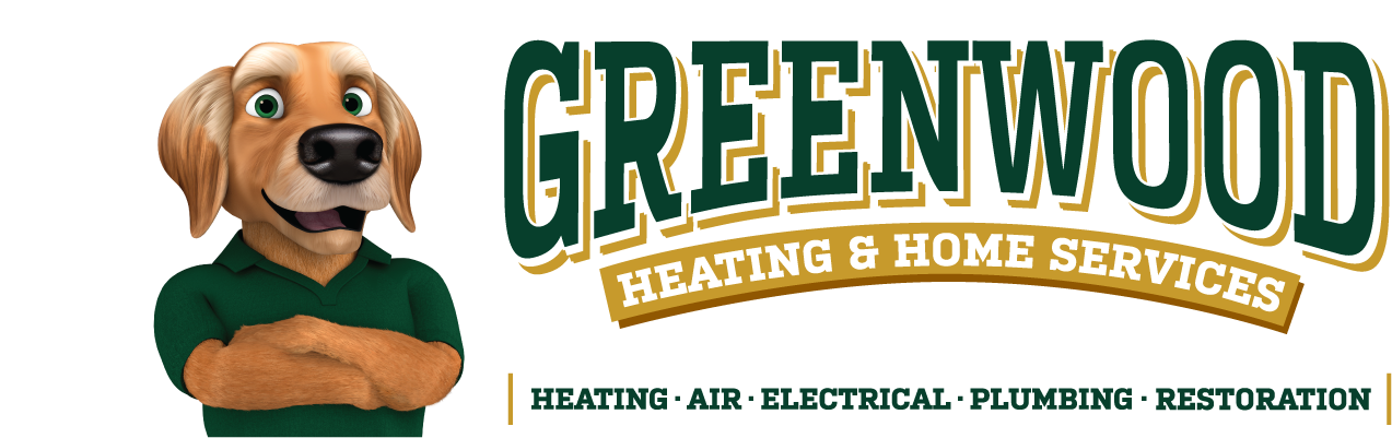 Greenwood Heating & Home Services logo with mascot.